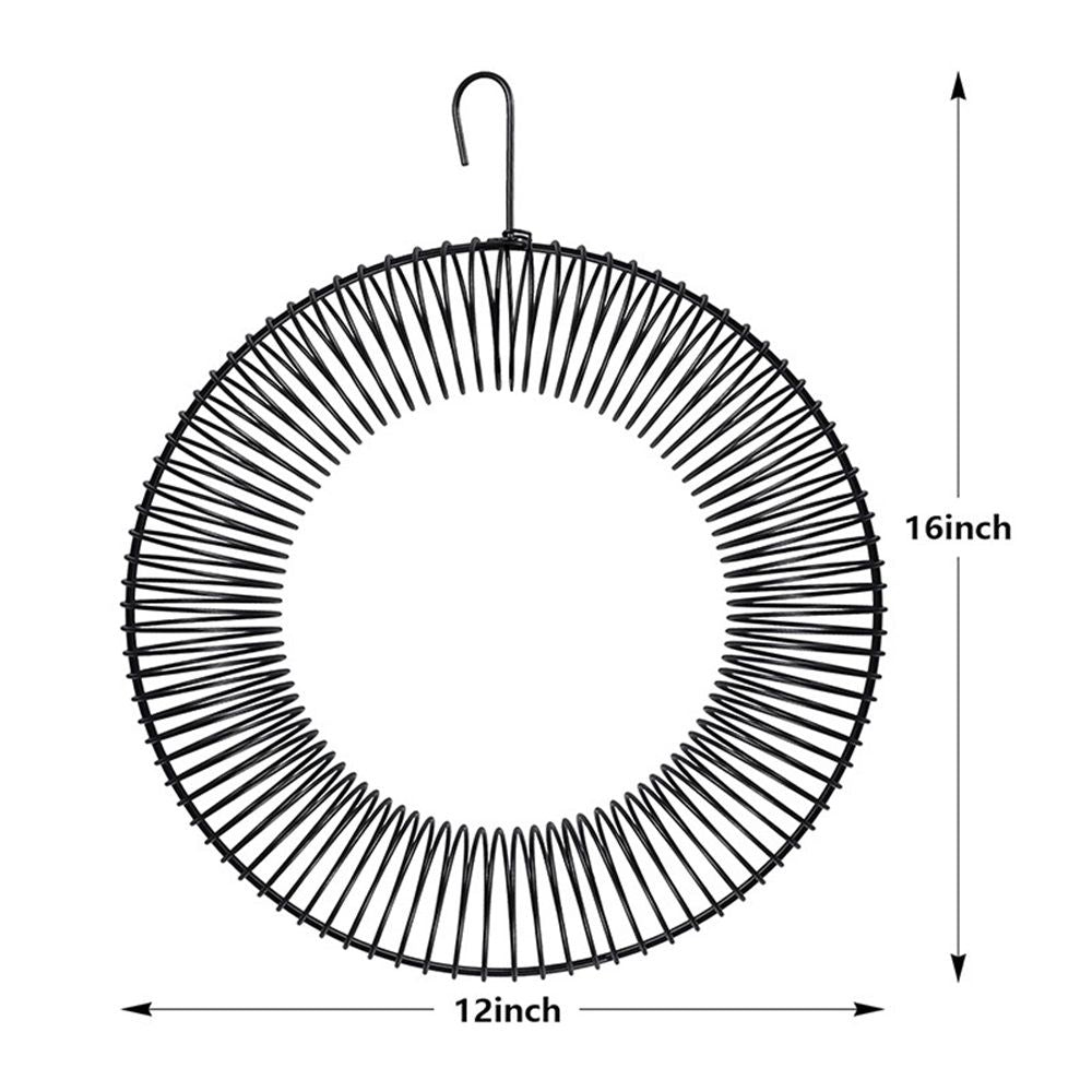 Whole Peanut black Wreath Feeder for Squirrels and Blue Jays, Round Hanging Bird Feeder for Feeding Birds and Squirrels, 16" L x 12" W , Black