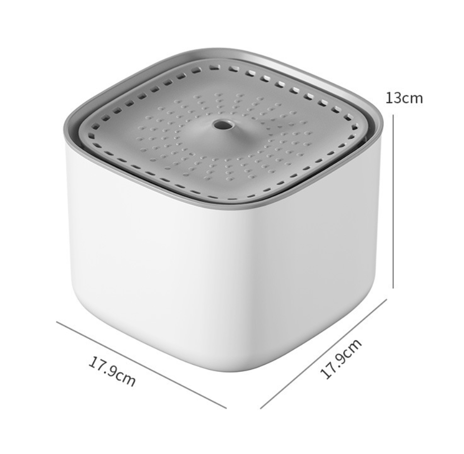 3L Pet Water Fountain - Automatic Circulating Cat Dog Water Dispenser with Filter - USB Powered Silent Pump - Luxe White with Gold Trim