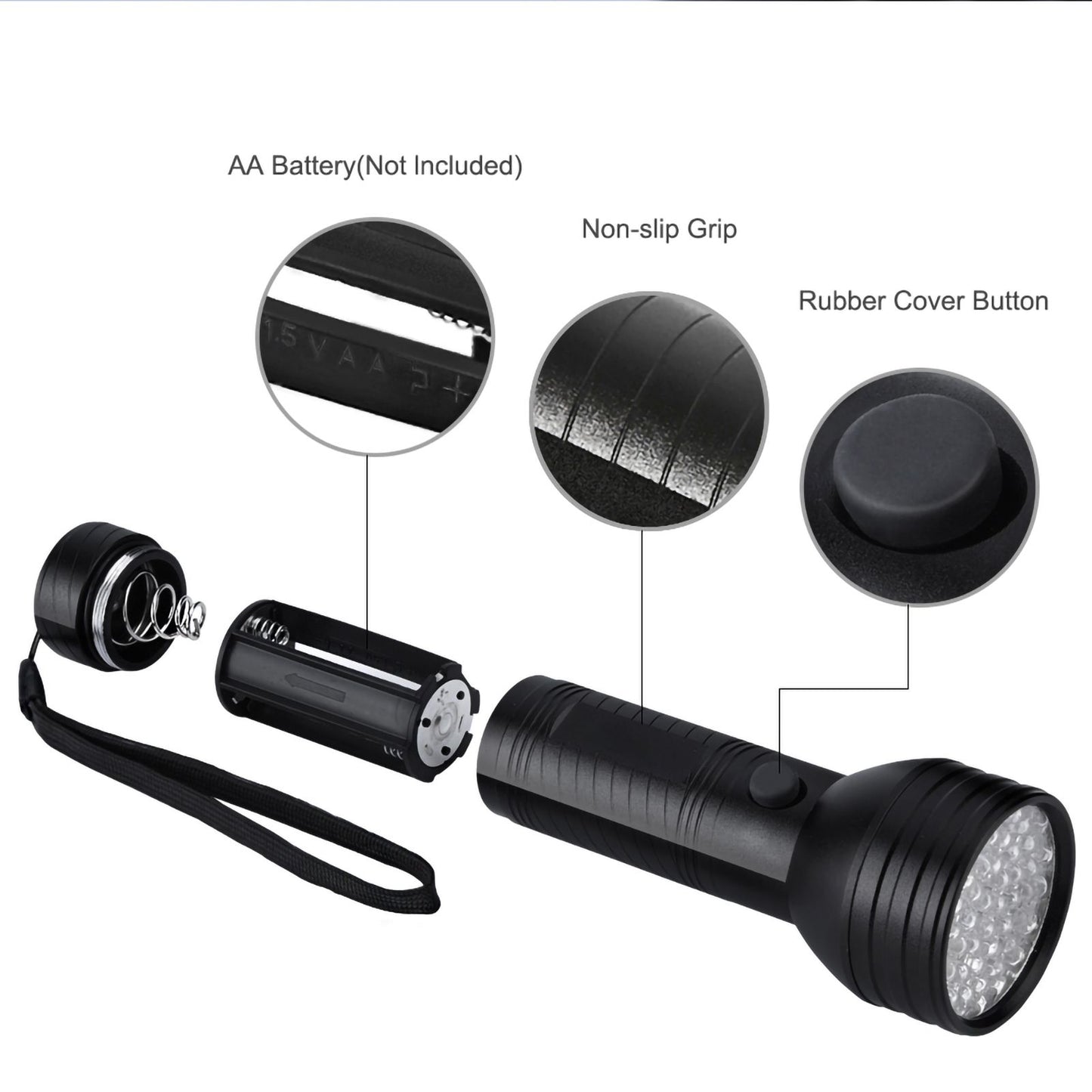 Pet Urine Detector Light Handheld UV Black Light Flashlight Portable Dog Cat Urine Carpet Detec