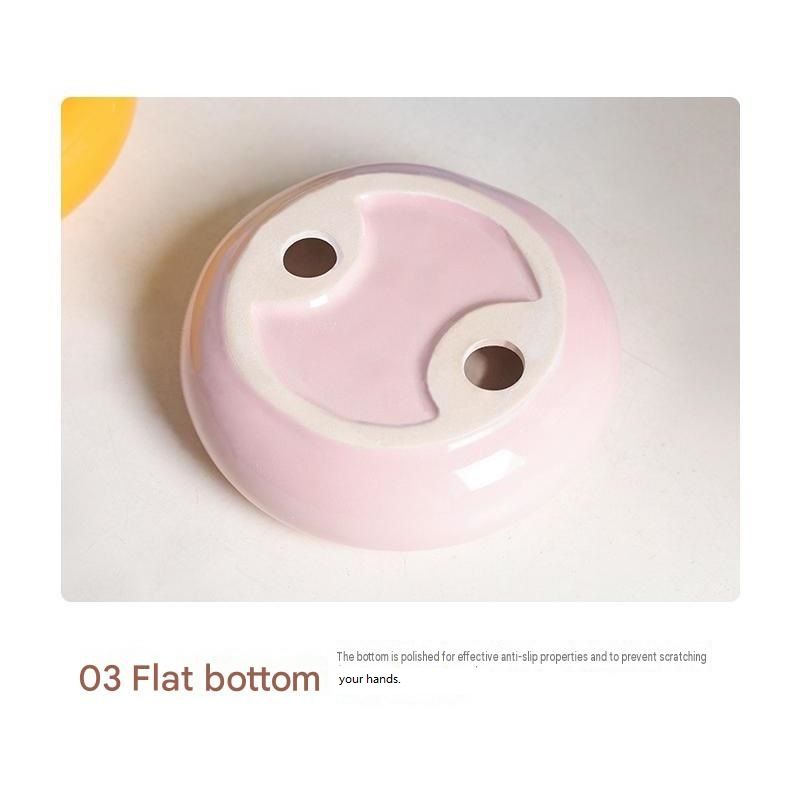 Yellow Ceramic Pet Donut Bowl - 50ml Food Dish for Cats and Small Dogs - Non Slip Base, Easy Clean Glaze, Compact Snack Feeder, Pastel Colours, Home and Travel Use
