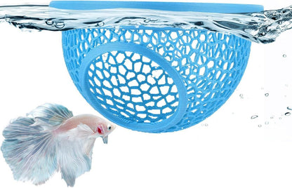 Floating Betta Hide & Shrimp Cave – 3D Printed Aquarium Hammock, Feeder & Rest Spot – Floating Betta Log & Cave Decor for Nano Tanks, Corydoras, Shrimp & Small Fish – Safe PLA, Patent Pending - Beige - Size S