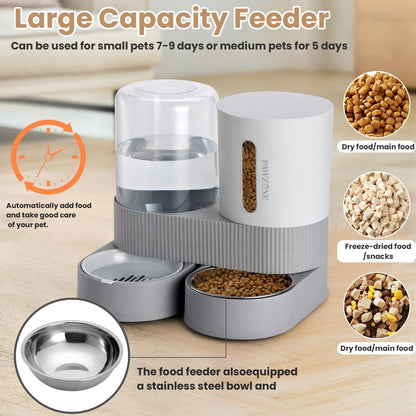 Cat Automatic Feeder Cat Water Dispenser Pet Feeding Set Cat Food Dispenser