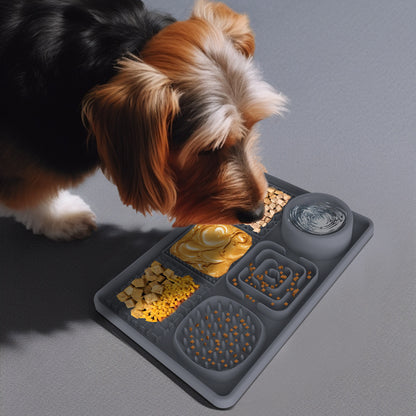 Dog Lick Mat Pink Square Food Bowl