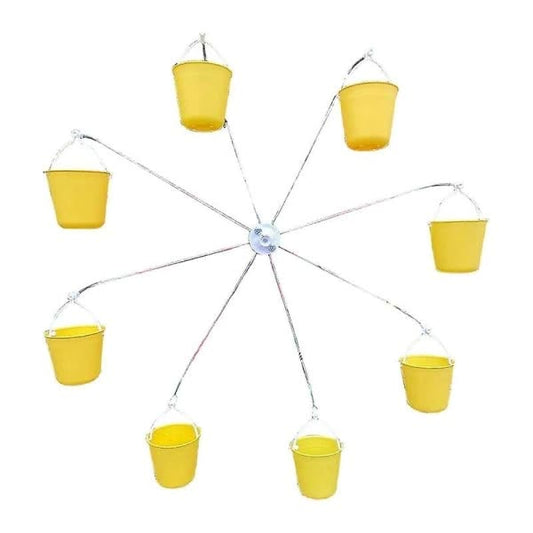 Bird Feeder Carousel Toy With Water Bottle and Food Dish