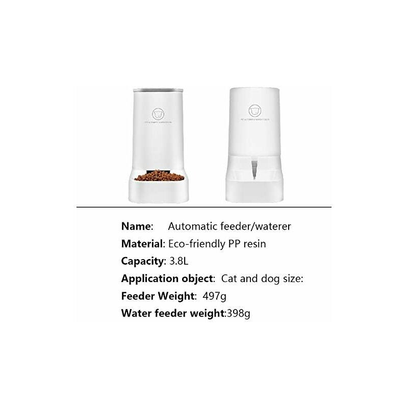 Automatic Food/Water Dispenser Fountain-3.75Lx 2 Pieces- Dog/Cat Food/Pet Bowl Accessories Bpa Free