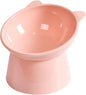 Cat bowl - Non-slip feeder - Tilting bowl - Anti-vomiting - Angled design - Blue - Perfect for cats - Indoor use - Pet accessories - Pink