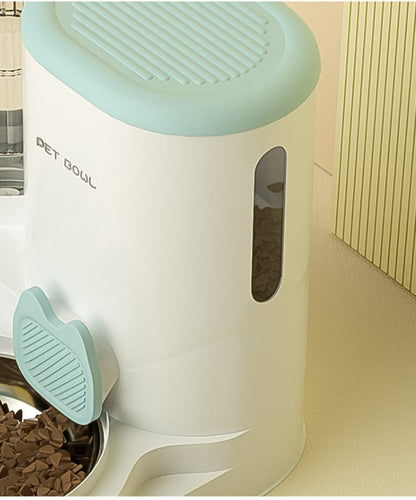 2-in-1 Automatic Cat Feeder and Water Dispenser for Pets, Compatible with Cats and Dogs, Blue