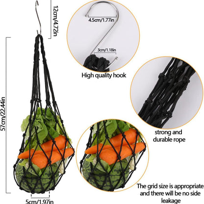 Hanging Feeding Net Bag (Nylon) Size: 570mm Color: Red for Parrots (2pc)