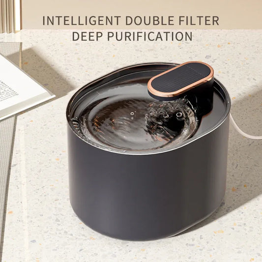 Automatic Cat Water Fountain USB Water Feeder Bowl with 6 Filter Cartridges, Berlin Blue, Premium Edition, Water Shortage Indicator