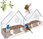 Window Bird Feeder - 2 Pieces Hanging Birdhouse - bird feeder - Transparent with Suction Cup - Transparent Window Feeder - Transparent - outdoor birdhouse