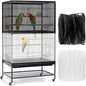Birdcage Mesh Cover - Universal Birdcage Cover - Birdcage Splash Guard - Seed Catcher - Dust Cover for Birdcage - Birdcage Cover Skirt - Dustproof Mesh Cover - Dust Cover - Net - Birdcage Accessories - 40*150-220 cm - Black and White