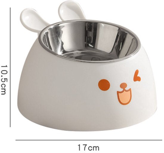Cat Litter Box - Cat Food Bowl - Non-Slip Design - Pet Food Bowl - Plastic and Stainless Steel Design - Suitable for Cats and Small Dogs - Purple