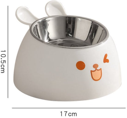 Cat Litter Box - Cat Food Bowl - Non-Slip Design - Pet Food Bowl - Plastic and Stainless Steel Design - Suitable for Cats and Small Dogs - Purple