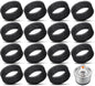 Pet Fountain Foam Filters, 16 Pack Round Sponge Replacement Filters for 2.5L 84 oz Stainless Steel Cat Fountain, Black