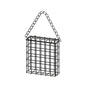 Square Suet Bird Feeder Cage, Heavy-Duty Iron with Protective Coating, Holds One Cake for Nuthatches and Chickadees, Easy-Clean Design, Rust-Resistant Outdoor Hanging Feeder for Backyard Birds Black