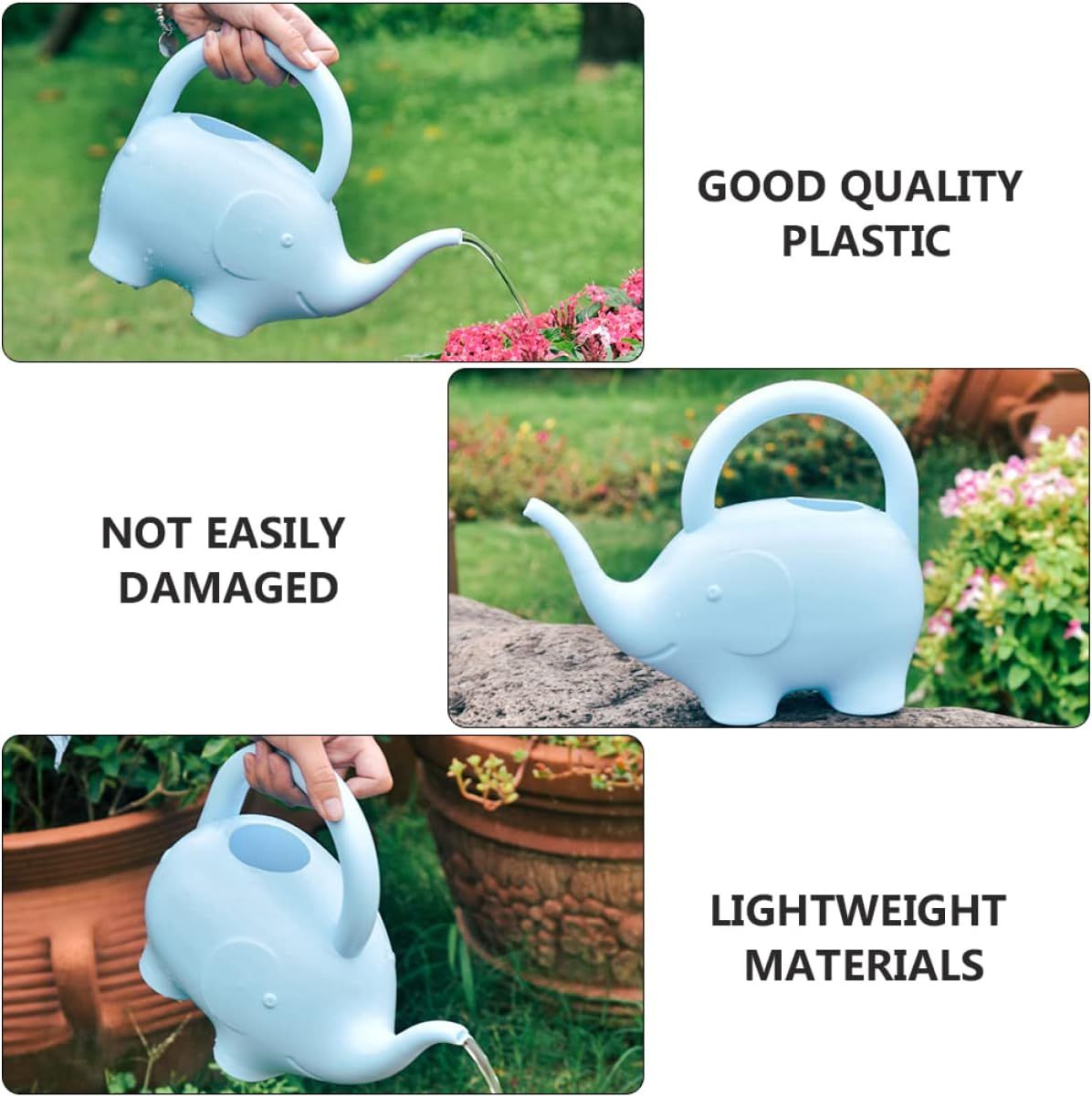 Blue Elephant Watering Can, 1 L Elephant Shape Watering Can Pot Plastic Novelty Watering Can Cute Animal Watering Cans