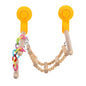 Wood Window Bird Perch Toy with Suction Cup, Climbing Ramp Ladder Platform, Enrichment Accessories Stuff for Parrot, Parakeet, Budgie, Cockatiel