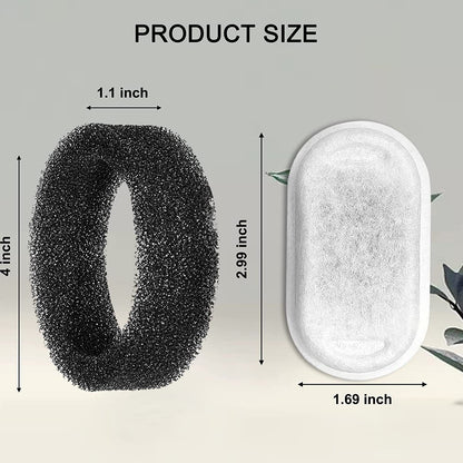 Cat Water Fountain Filters for Stainless Steel  Adjustable Water Flow Pet Fountain, 4 Pack Pet Replacement Filters with 4 Sponges