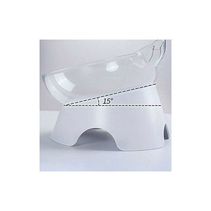 Double Cat Bowls, Orthopedic Pet Bowl Anti-vomiting, Cat Food Bowl Water Bowl Dog Bowl, Angled Cat Bowl Protects the Spine, 15° Inclined Bowl