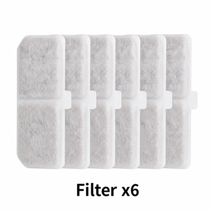 Cat Water Fountain Replacement Filters,for YSJ 1101 Water Fountain, 6 Pack Pet Fountain Filters with Activated Carbon and Sponge, Compatible with XC528 3L/101oz Automatic Cat Water Fountains