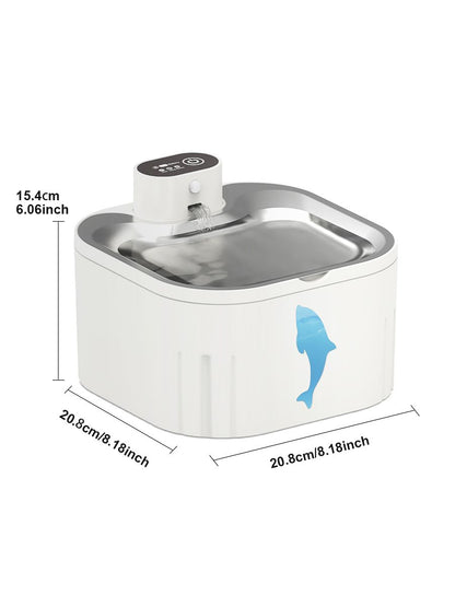 U7 Cat Water Fountain Waterer 3L/101oz, Wireless & USB Rechargeable Pet Water Fountain with 304 Stainless Steel Lid, Smart Infrared Motion Sensor Automatic Pet Water Dispenser, Ultra Quiet Pump, Detachable Easy Clean
