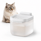 White Cat Water Fountain 3L, Wired Pet Water Dispenser for Cats & Small Dogs, Waterfall-Style Quiet Drinking Fountain with Filter, Easy-Clean ABS+PP Bowl, 5V 1A