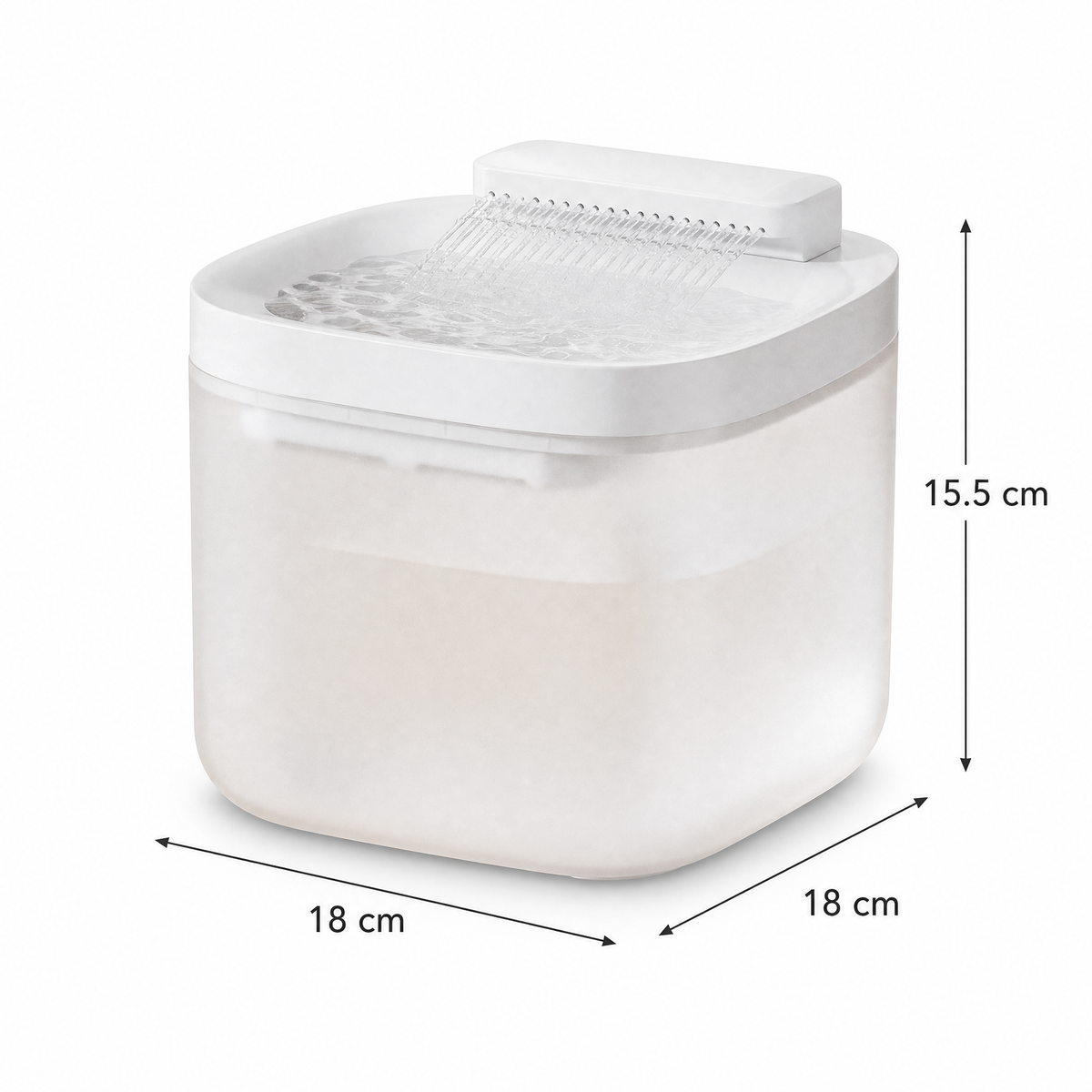 White Cat Water Fountain 3L, Wired Pet Water Dispenser for Cats & Small Dogs, Waterfall-Style Quiet Drinking Fountain with Filter, Easy-Clean ABS+PP Bowl, 5V 1A