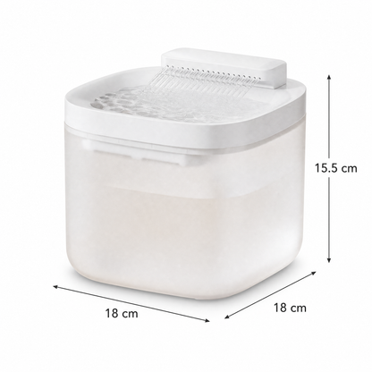 White Cat Water Fountain 3L,6 Filters Included, Wired Pet Water Dispenser for Cats & Small Dogs, Waterfall-Style Quiet Drinking Fountain with Filter, Easy-Clean ABS+PP Bowl, 5V 1A