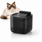 Black Cat Water Fountain 3L, Wired Pet Water Dispenser for Cats & Small Dogs, Waterfall-Style Quiet Drinking Fountain with Filter, Easy-Clean ABS+PP Bowl, 5V 1A
