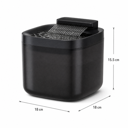 Black Cat Water Fountain 3L,6 Filter included, Wired Pet Water Dispenser for Cats & Small Dogs, Waterfall-Style Quiet Drinking Fountain with Filter, Easy-Clean ABS+PP Bowl, 5V 1A