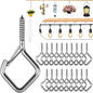 20 Pcs 304 Stainless Steel Eye Screw Hooks for Hanging Heavy Duty.Windproof Ceiling Hooks for Hanging Plants,Cup,Wind Chime,Bird Feeders,Christmas String Lights at Indoor&Outdoor 2.2 Inch
