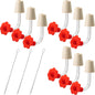 9 Pcs Hummingbird Feeder Tubes with Red Floral Tip, Bird Hummingbird Feeder Replacement Parts with 3 Brush, Outside Flower Bird Water Feeder Tubes Stoppers for Making Your Own Bird Feeders