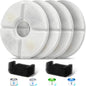 Filters Replacements for Flower Automatic Pet Fountains, Cat Water Fountain Replacement Parts and Dog Water Dispensers Filters for 81oz/2.4L Round Cat Water Fountains (4 Filters+2 Sponges)