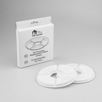 Replacement Filter for Pet Water Fountain - 2-Pack Activated Carbon Filter Compatible with 2.4L Cat Dog Drinking Fountain