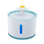 2.4L Pet Water Fountain - USB Powered Cat Water Dispenser with Filter and Flower Spout - Plastic Drinking Bowl for Dogs Cats - Blue