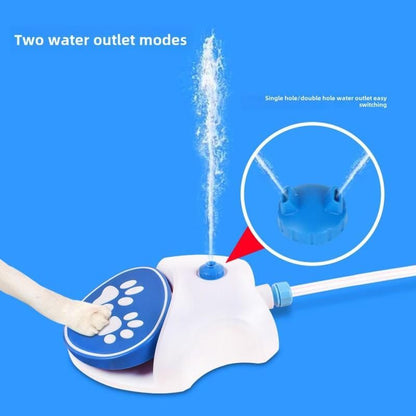 Outdoor automatic pet water fountain with pedal summer water dispenser/pedal motor orange