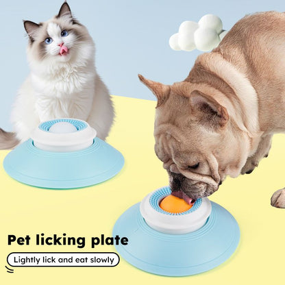 Pet Slow Feeder Bowl with Food Dispenser, Non-Slip, Universal Puzzle Feeder for Cats and Dogs - White