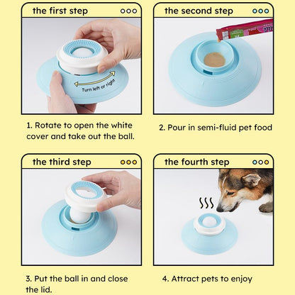 Pet Slow Feeder Bowl with Food Dispenser, Non-Slip, Universal Puzzle Feeder for Cats and Dogs - Yellow