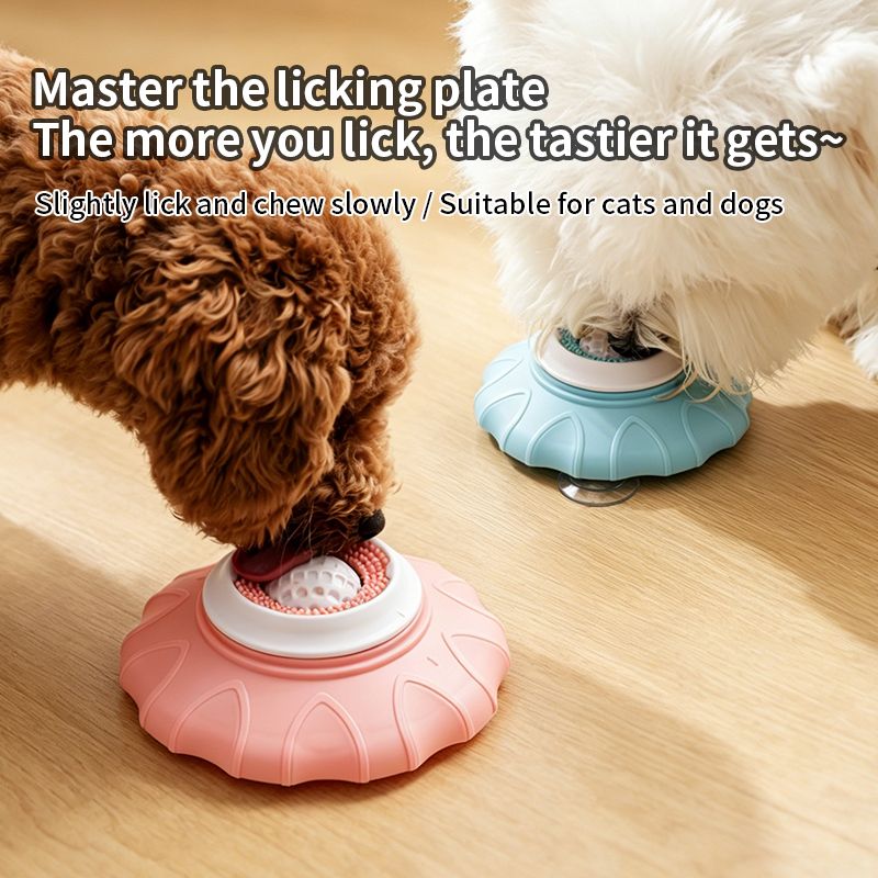 Slow Feeder Bowl for Pets, Non-Slip Puzzle Feeder for Cats and Dogs - Pink