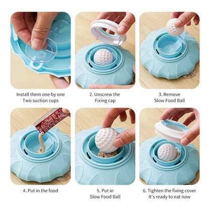 Slow Feeder Bowl for Pets, Non-Slip Puzzle Feeder for Cats and Dogs - Pink