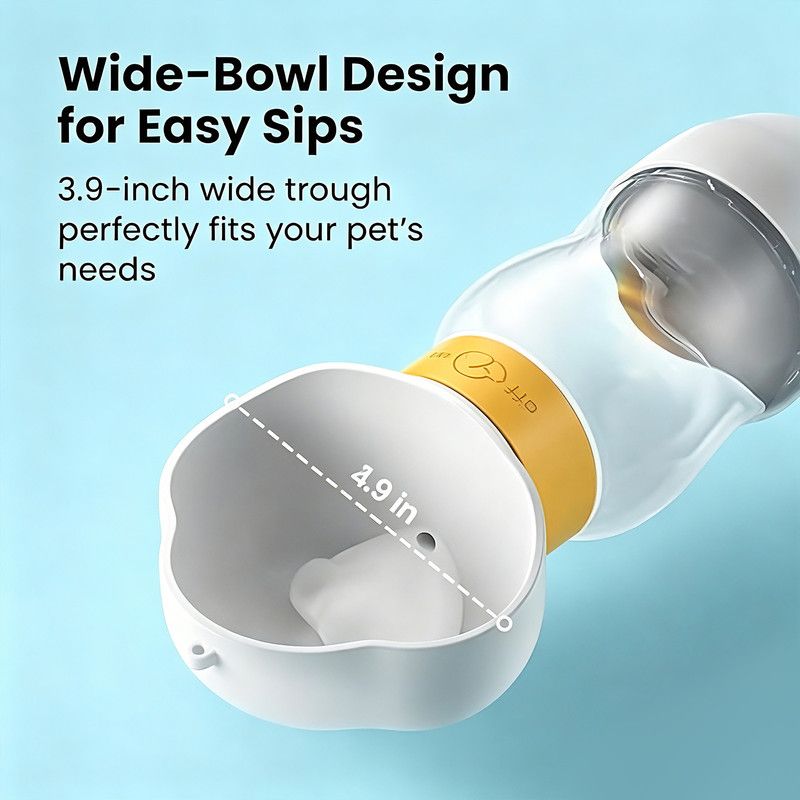 All-in-One Water and Food Pet Travel Cup 350ml Water + 200ml Food Storage Pet Outdoor Water Bottle - Purple