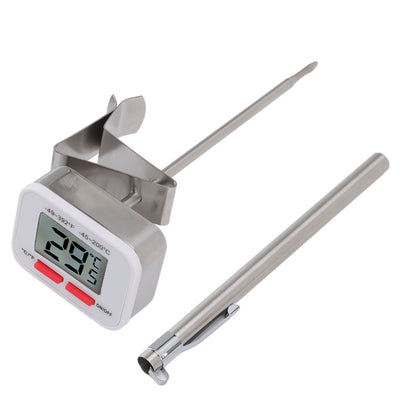 Food Thermometer Regulable Clip Large Display Screen Detachable Stainless Steel White Kitchen Thermometer