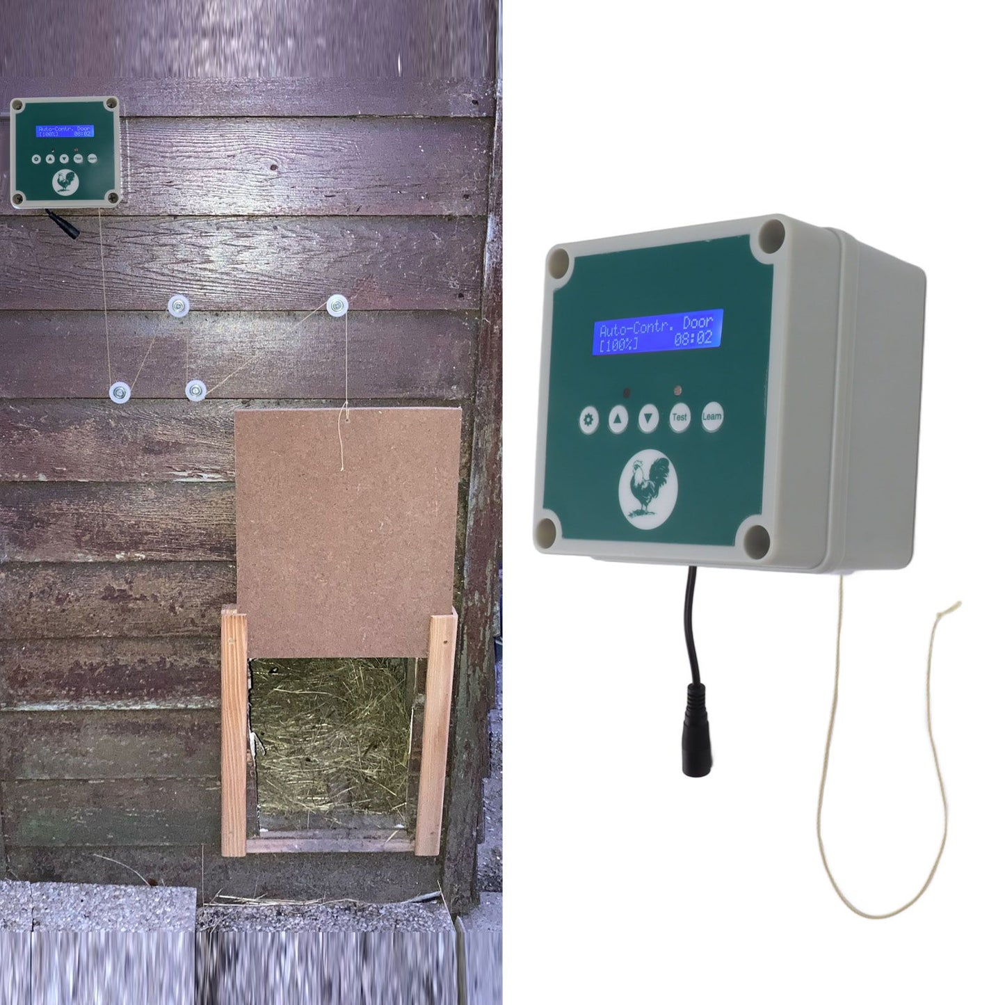 Automatic Chicken Coop Door Controller IP44 Cage Opener Remote Control Poultry House Door Actuator Motor Kit with Timer Light Sensor 100 to 240V AU Plug