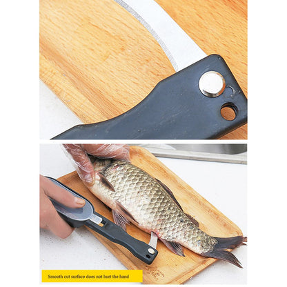 Multifunctional Plastic Fish Scale Cleaner Kitchen Fish Skin Scraper Brush Shaver With Cover Cutter Seafood Tool