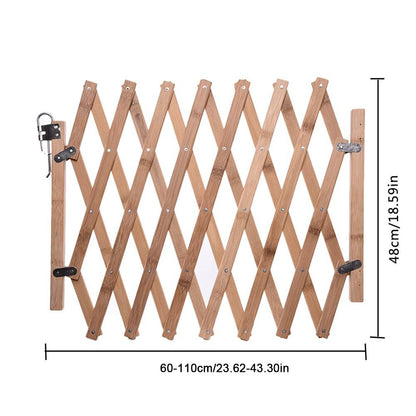 Pet Gate Retractable Adjustable Dog Sliding Door Wood Indoor Dog Gate Doorway Stairs Pet Puppy Safety Fence
