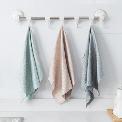 Special Fish Scale Rag For Glass Cleaning No Traces Housework Cleaning Cloth Kitchen Oil Removal Non Marking Absorbent Non Linting Towel