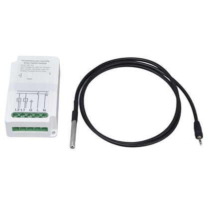 WiFi Temperature Humidity Switch Module Dual Relay Output with Temperature Probe 90‑250V for TUYA Smart App