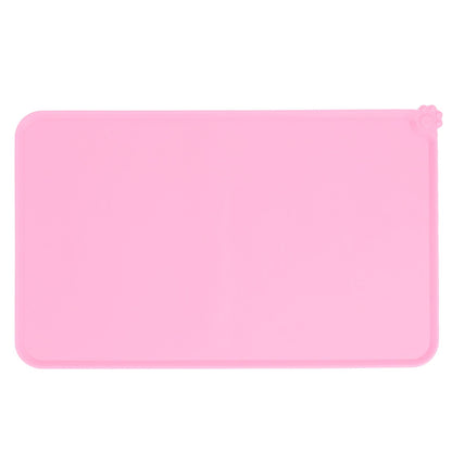 Pet Food Pad Silicone Waterproof Non Slip Bowl Drinking Feeding Mat Placemat for Dog Cat(Red )
