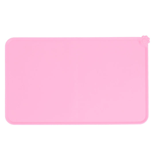 Pet Food Pad Silicone Waterproof Non Slip Bowl Drinking Feeding Mat Placemat for Dog Cat(Red )