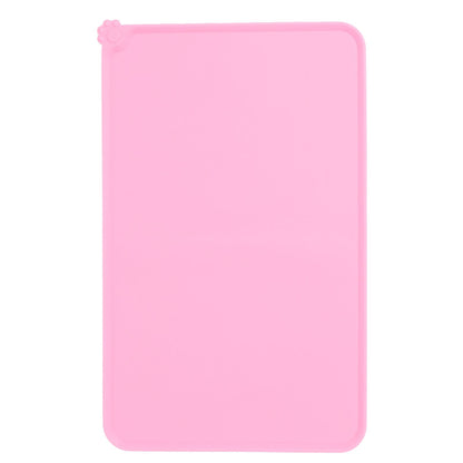Pet Food Pad Silicone Waterproof Non Slip Bowl Drinking Feeding Mat Placemat for Dog Cat(Red )